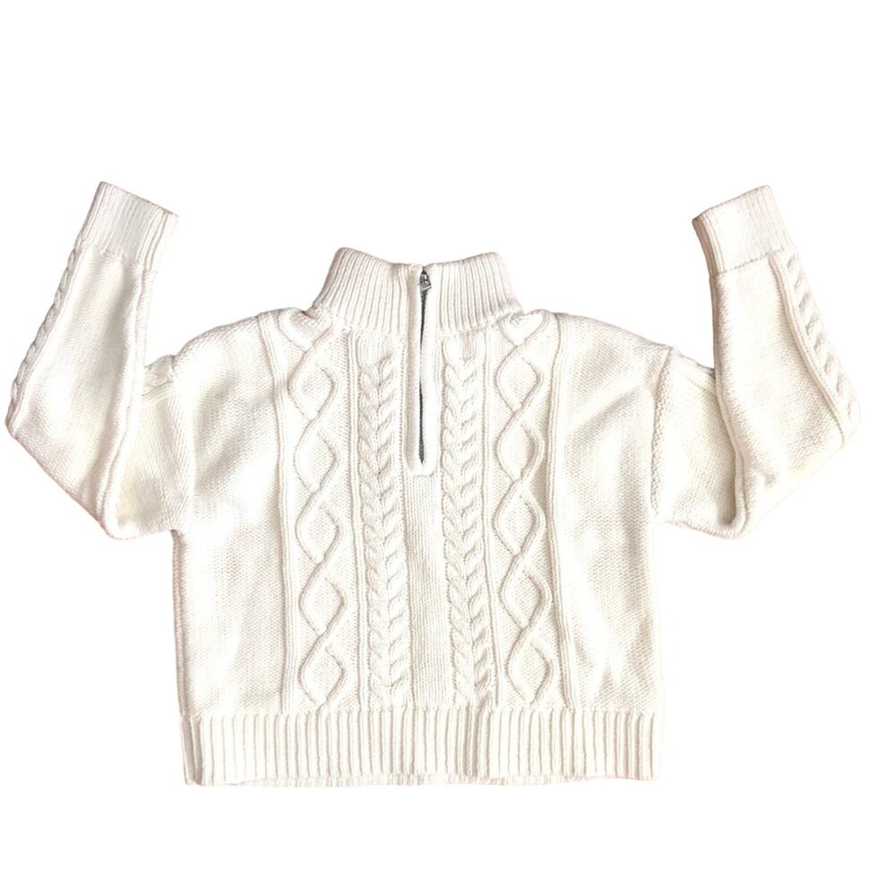 Gap Kids Cable-knit Quarter zipper Casual Ivory White Sweater Girl’s Size L